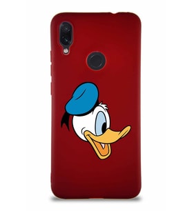 Xiaomi Redmi Note 7 Pro Soft Premier Kapak Donald Duck-F Tasarımlı Silikon Kılıf - Mürdüm (Şeffaf)