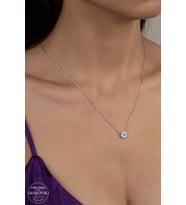 Union Swarovski Zirconia Kadın Pırlanta Montür Gümüş Kolye