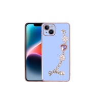 Apple iPhone 15 Uyumlu Kılıf El Tutamaçlı Kamera Korumalı Zore Taka Silikon Kapak (Mor)