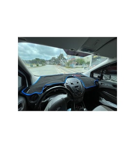 2013-2020 Modellerine Uygun Ford Courier Ekransız Torpido Koruma Halısı Siyah Kenar Renk Mavi