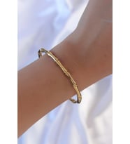 316L Çelik Altın Renk Kemik Model Bileklik 5886 - SSSSSS7287-2297