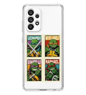 Samsung Galaxy A13 Uyumlu Ninja Kaplumbağalar Tasarımlı Şeffaf Telefon Kılıfı