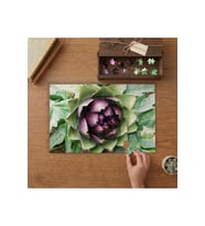 Yeşil Mor Enginar Tasarımı 240 parça Ahşap Puzzle Ahşap Kutuda MP00264