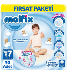 Molfix 7 Beden Bebek Bezi Fırsat Paketi 30 Adet