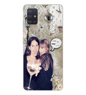 Samsung Galaxy A71 Uyumlu Lana Del Rey ve Taylor Swift Desenli Şeffaf Telefon Kılıfı