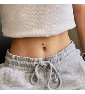 Cerrahi Çelik 8 mm İki Ucu Toplu Minimal Göbek Piercingi Silver Renkli (Çok Renkli)