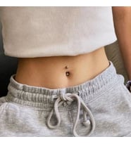 Cerrahi Çelik 8 mm İki Ucu Toplu Minimal Göbek Piercingi Silver Renkli (Çok Renkli)