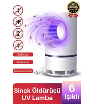 Premium Kimyasalsız Sessiz Şarjlı Uv 6 Işıklı Elektrikli Haşere Böcek Sinek Kovucu Öldürücü Lamba