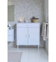 Eliusta Taha 80 cm 3 Bölmeli Beyaz Çok Amaçlı Dolap 2 Raflı Banyo Mutfak Dolabı 80x88x32,5 cm Düzenleyici