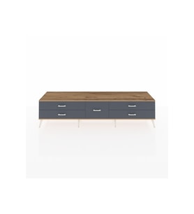 Hyperion TV Ünitesi 5 Çekmeceli  220x44x51 Çam-Aytaşı/Antrasit