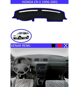 Honda Cr-v 1996-2001 Için Uygun Torpido Koruma Halısı Siyah Kenar Renk Mavi