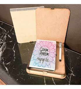 Canım Annem Ahşap Kutulu Defter Kalem Set 003