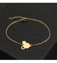 Kişiye Özel 925 Ayar Gümüş Mickey Mouse Bileklik (Gold)