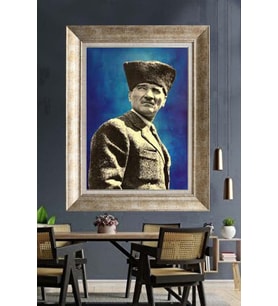 Gümüş Çerçeveli Atatürk Tablo za223