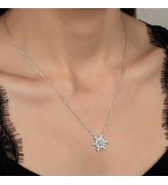 Swarovski Taşlı Gümüş Kartanesi Bayan Kolye