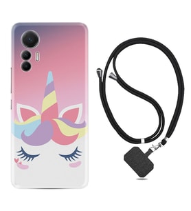 Xiaomi 12 Lite Kılıf Silikon Boyun Askılı İpli Desenli Silikon Sweety Unicorn 1737