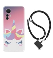 Xiaomi 12 Lite Kılıf Silikon Boyun Askılı İpli Desenli Silikon Sweety Unicorn 1737