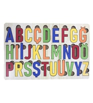 Farbu Oyuncak Renkli Alfabe Büyük Harfler 29 Pcs Eğitici Ahşap Puzzle FBP09