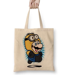 Super Minion Süper Mario Bez Çanta Uzun Saplı