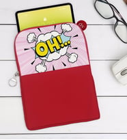 BK Gift Pop Art Tasarımlı Taşınabilir Koruyucu Tablet Kılıfı & Organizer Çanta - Kırmızı-1