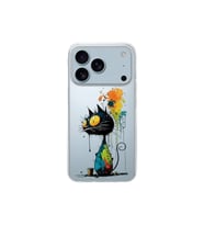 iPhone 17 Pro Max ile Uyumlu Splash Kedi Tasarımlı Şeffaf Silikon Kılıf
