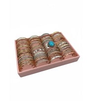 Süet Kumaş Pembe Renk 34/24 Cm Batırmalı Bileklik Kelepçe Tablası