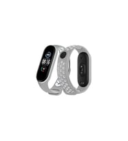 Mi Band 6 Spor Delikli Kordon - Gri-Kırmızı