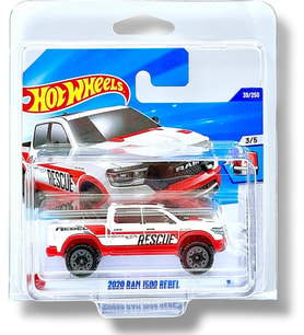 Hot Wheels - 2020 Ram 1500 Rebel - Hw First Response 3/5 - Hyw91 - Short Card - Rescue - Pickup Truc (Çok Renkli)