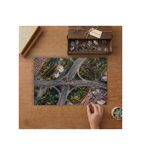 Kuşbakışı Otoyollar Ve Viyadükler Tasarımı 240 parça Ahşap Puzzle Ahşap Kutuda MP09574