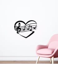 BK Home Müzik Notaları Tasarımlı Ahşap Duvar Süsü-7 (Siyah)