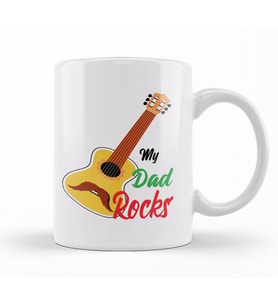 My Dad Rocks And Guitar Kupa Bardak Porselen