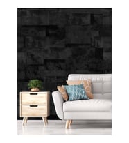 Dreamwall Taş Duvar Desenli Silinebilir Sağlıklı Tekstil Duvar Kağıdı (Siyah)