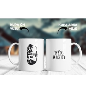 Kül Tigin - Türk Liderleri Özel Tasarım Kupa Bardak (Beyaz)