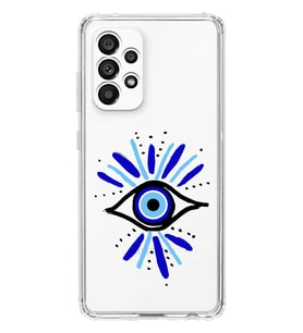Samsung Galaxy A23 Uyumlu Nazar Göz Desenli Şeffaf Telefon Kılıfı