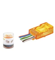 Cat6 Ez Rj45 Konnektör - 100 Adet Turuncu / Özel Plastik Kutulu ND2405