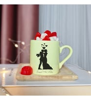 Gelin & Damat Tasarımlı Kişiye Özel Sarı Türk Kahvesi Fincanı