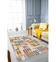 Yeşil Tarçın Geometrik Kaymaz Tabanlı Dekoratif Halı PUZ06 - 100 x 160 cm