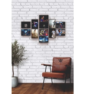 12'li Set Çerçeve Görünümlü Lionel Messi fotoğrafları 12li Mdf tablo