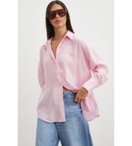Dökümlü Oversize Modal Gömlek Pembe