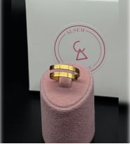 925 Ayar Gümüş Kaplama Ayetel Kürsi Yazılı Ayarlanabilir Yüzük – Gold & Silver & Siyah Unisex Manevi Tasarım