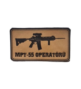 MPT 55 OPERATÖRÜ -Dikdörtgen  Deri Peç - Arma - 2 Wolf Leather Patch (Krem)