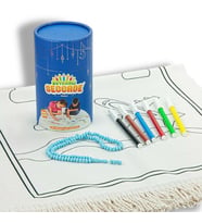 Çocuklara Özel Yıkanabilir Boyamalı Seccade Set -Mavi
