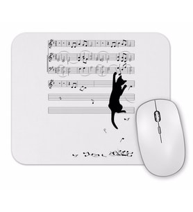 Muzik Notalı Kedi Mouse Pad
