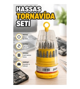 Hassas Elektronik Tamir Tornavida Seti Kaymaz Saplı Onarım Kiti