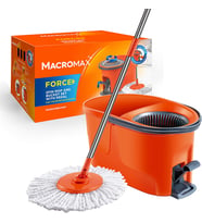 Macromax Force Pedallı Otomatik Temizlik Seti, Döner Mekanizmalı 360 Başlıklı Mikrofiber Paspas