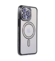 İphone 15 Pro Max Kılıf Joke Simli Magneticsafe Kılıf - Siyah