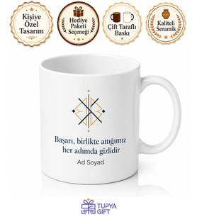 Kurumsal Hediye Logo Tasarımı Özel Baskılı Porselen Kupa Bardak
