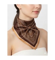 Tarzını Seç Kahverengi V Çizgi Fular / Bandana / Aksesuar 48x48 cm
