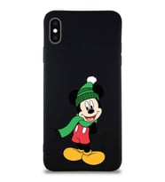 Apple iPhone XS Max Soft Premier Kapak Mickey Mouse-G Tasarımlı Silikon Kılıf - Siyah (Şeffaf)