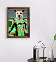 Evcil Dostlara Özel Nascar Pilot Tasarımlı Portre Doğal Masif Ahşap Çerçeveli Tablo 45x65cm-5
